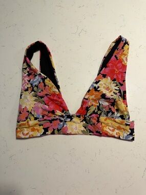 Billabong Floral V-Neck Swim Top in Multicolor